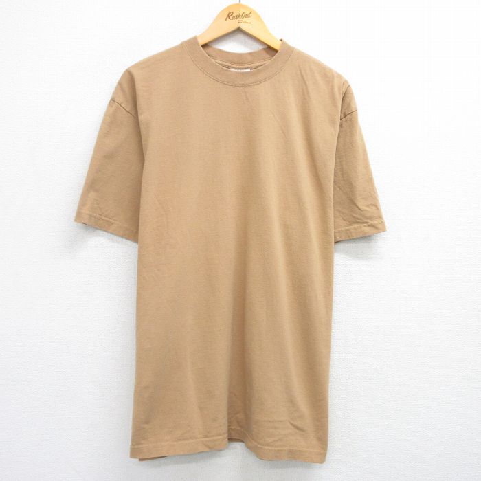 Rakuten - 【中古】古着 00s ヴィンテージTシャツ メンズ XLサイズ 濃ベージュ 無地 クルーネック コットン ストリート アメカジ カジュアル きれいめ レトロ オールド 25jun04 5OF