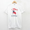 【中古】古着 半袖 ビンテージ ヴィンテージTシャツ メンズ 90年代 90s 星条旗 Dees クルーネック 丸首 USA製 アメリカ製 白 ホワイト Mサイズ 中古 | 春夏 夏物 夏服 ヴィンテージTシャツ メンズファッション カットソー ティーシャツ ティシャツ メンズTシャツ