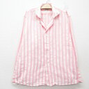 【中古】古着 長袖 ビンテージ ヴィンテージシャツ キッズ ボーイズ 子供服 60年代 60s ピンク他 ストライプ | 春夏 春物 春服 秋冬 秋物 秋服 女...