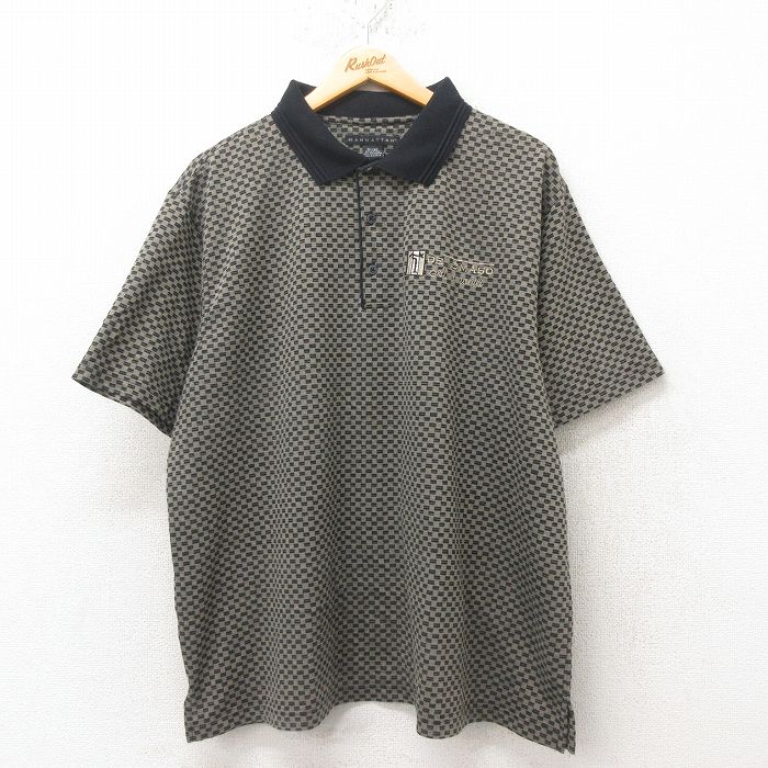 乐天商城 - 【中古】古着 半袖 ポロシャツ メンズ DE 大きいサイズ 2L LL ビッグシルエット ゆったり ビッグサイズ オーバーサイズ ベージュ カーキ XLサイズ 中古 トップス | 春夏 春物 春服 夏物 夏服 カジュアルシャツ メンズファッション 半袖シャツ おしゃれ カジュアル
