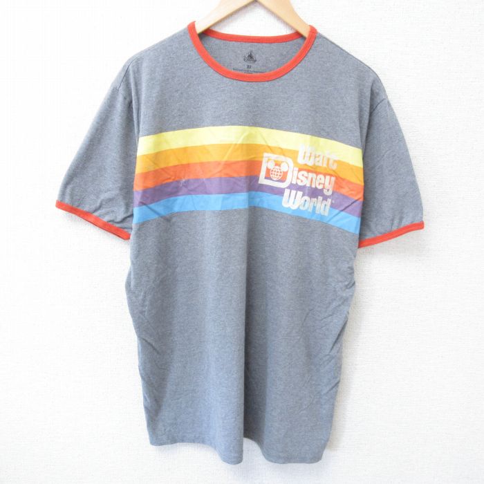 Character - 【中古】古着 半袖Tシャツ ディズニー メンズ グレー XLサイズ キャラクタープリント カジュアル アメカジ ストリート きれいめ ヴィンテージ レトロ オールド