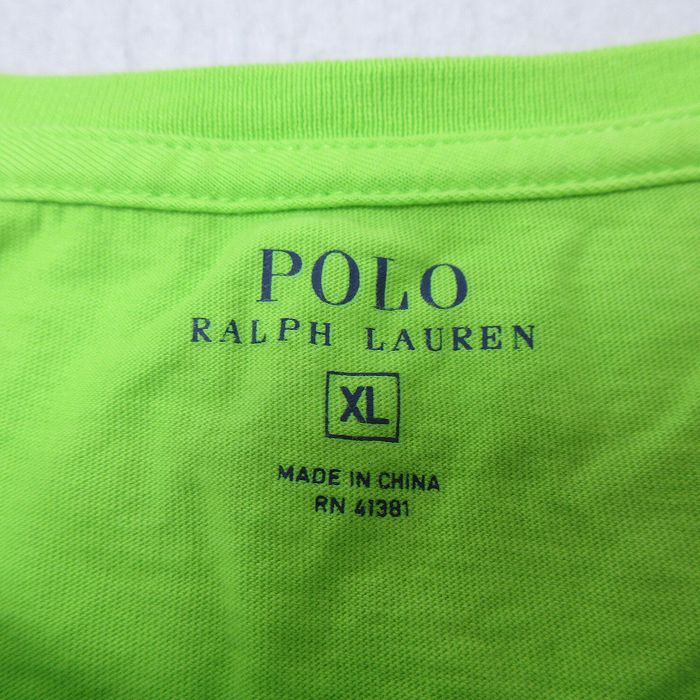 【中古】古着 ラルフローレン 半袖Tシャツ メンズ グリーン XLサイズ ワンポイント...