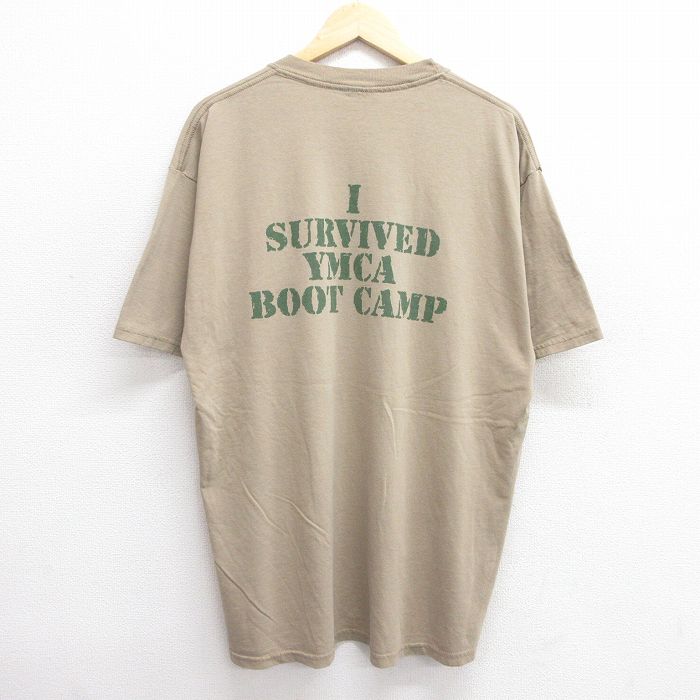 樂天商城 - 【中古】古着 ジャージーズ 半袖 ビンテージ ヴィンテージTシャツ メンズ 00年代 00s YMCA クルーネック 丸首 ベージュ カーキ XLサイズ 中古 | 春夏 夏物 夏服 ヴィンテージTシャツ メンズファッション カットソー ティーシャツ ティシャツ メンズTシャツ 半袖T