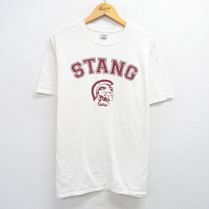乐天商城 - 【中古】古着 半袖 ビンテージ ヴィンテージTシャツ メンズ 00年代 00s STANG 大きいサイズ 2L LL ビッグシルエット ゆったり ビッグサイズ オーバーサイズ コットン クルーネック 丸首 白 ホワイト XLサイズ 中古 | 春夏 夏物 夏服 ヴィンテージTシャツ メンズフ