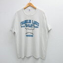 【中古】古着 ラッセル 半袖 ビンテージ ヴィンテージTシャツ メンズ 90年代 90s FRANKLIN LAKES 野球 大きいサイズ 2L LL ビッグシルエット ゆったり ビッグサイズ オーバーサイズ クルーネック 丸首 USA製 アメリカ製 白 ホワイト XLサイズ 中古 | 春夏 夏物 夏(4)