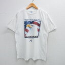 【中古】古着 半袖 ビンテージ ヴィンテージTシャツ メンズ 00年代 00s 鳥 コットン クルーネック 丸首 白 ホワイト Lサイズ 中古 | 春夏 夏物 夏服 ヴィンテージTシャツ メンズファッション カットソー ティーシャツ ティシャツ メンズTシャツ 半袖Tシャツ 半袖(4)