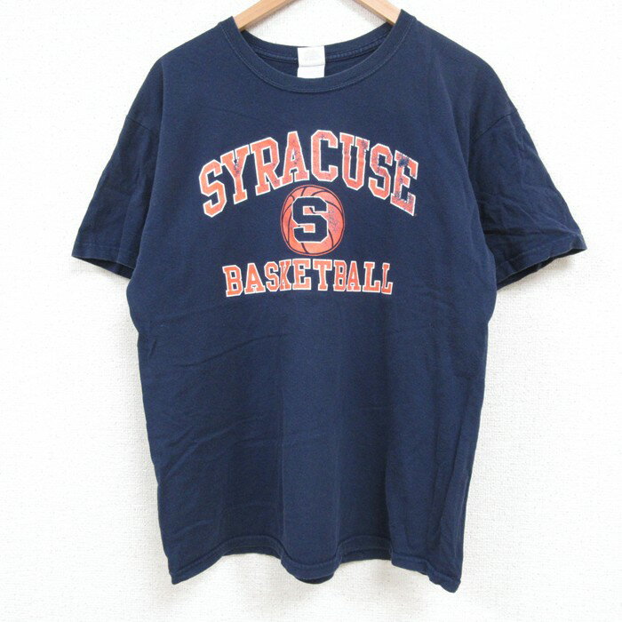 【中古】古着 半袖 ビンテージ ヴィンテージTシャツ メンズ 00年代 00s バスケットボール コットン クルーネック 丸首 紺 ネイビー Lサイズ 中古 | 春夏 夏物 夏服 ヴィンテージTシャツ メンズファッション カットソー ティーシャツ ティシャツ メンズTシャツ 半 5OF(4.0)