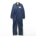 【中古】古着 シアーズ 長袖 ツナギ メンズ 80年代 80s 大きいサイズ ゆったり オーバーサイズ USA製 アメリカ製 紺 ネイビー W42 中古 オール...
