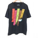 【中古】古着 半袖Tシャツ メンズ マーベル ガーディアンズオブギャラクシー 大きいサイズ 2L LL ビッグシルエット ゆったり ビッグサイズ オーバーサイズ コットン クルーネック 丸首 黒 ブラック XLサイズ 中古 | 春夏 夏物 夏服 メンズファッション カットソー