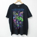 【中古】古着 半袖Tシャツ メンズ マーベル ハルク ヴェノム 大きいサイズ 2L LL ビッグシルエット ゆったり ビッグサイズ オーバーサイズ コットン クルーネック 丸首 黒 ブラック XLサイズ 中古 | 春夏 夏物 夏服 メンズファッション カットソー ティーシャツ