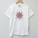 【中古】古着 フルーツオブザルーム 半袖 ビンテージ ヴィンテージTシャツ メンズ 00年代 00s サッカー コットン クルーネック 丸首 白 ホワイト Mサイズ 中古 | 春夏 夏物 夏服 ヴィンテージTシャツ メンズファッション カットソー ティーシャツ ティシャツ メン