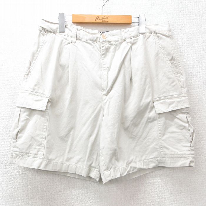【中古】古着 ショート カーゴパンツ ショーツ メンズ 90年代 90s 薄ベージュ カーキ W36 中古 ボトムス 短パン ショーパン | 春夏 春物 春服 夏物 夏服 半ズボン カジュアル メンズファッション ファッション おしゃれ