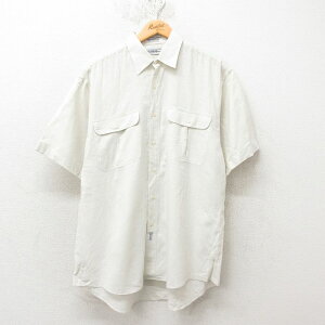【中古】古着 サックスフィフスアベニュー 半袖シャツ メンズ 90年代 90s 生成り Lサイズ 中古 トップス | 春夏 春物 春服 夏物 夏服 カジュアルシャツ メンズファッション 半袖シャツ おしゃれ カジュアル