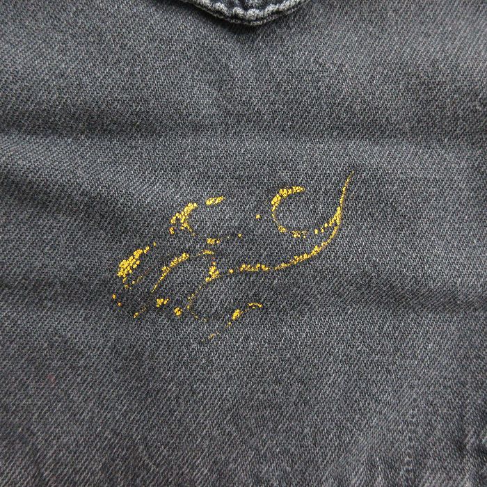 【中古】古着 ノースリーブシャツ メンズ トラ 大蛇 大きいサイズ 2L LL ビッグシルエット ゆったり ビッグサイズ オーバーサイズ コットン ボタンダウン 黒 ブラック デニム XLサイズ 中古 トップス | 春夏 春物 春服 夏物 夏服 カジュアルシャツ メンズファッシ 5OF