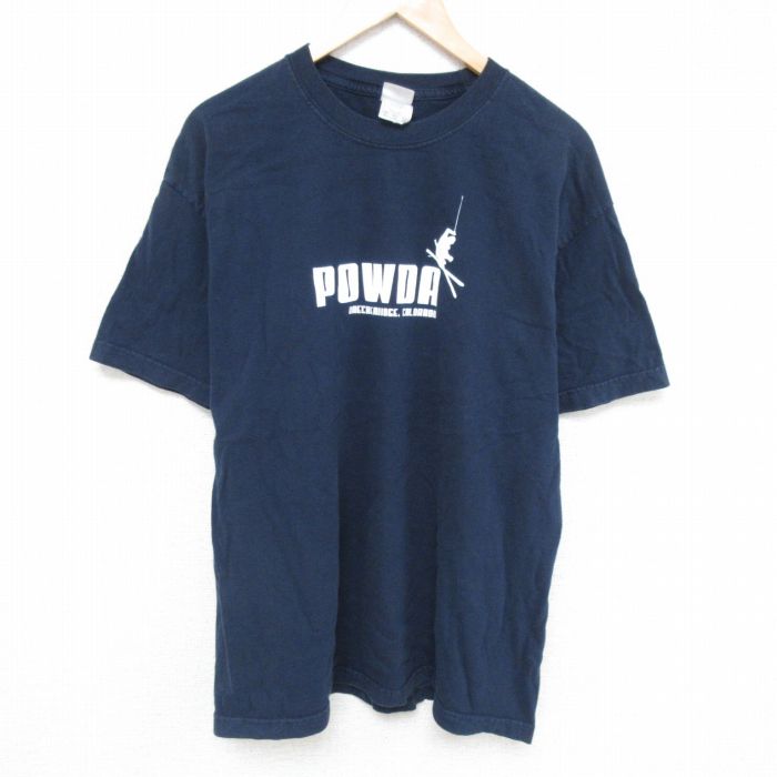 樂天商城 - 【中古】古着 半袖 ビンテージ ヴィンテージTシャツ メンズ 00年代 00s POWDA コットン クルーネック 丸首 黒 ブラック XLサイズ 中古 | 春夏 夏物 夏服 ヴィンテージTシャツ メンズファッション カットソー ティーシャツ ティシャツ メンズTシャツ 半袖Tシャツ