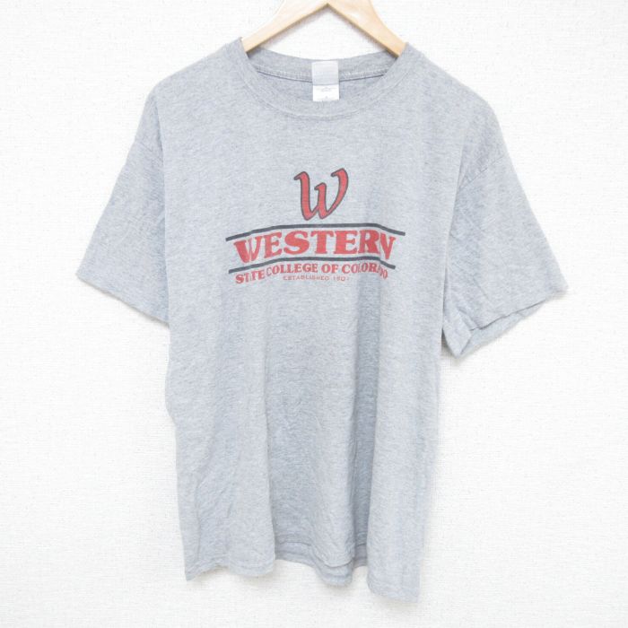 【中古】古着 半袖 ビンテージ ヴィンテージTシャツ メンズ 00年代 00s ウエスタン クルーネック 丸首 グレー 霜降り XLサイズ 中古 | 春夏 夏物 夏服 ヴィンテージTシャツ メンズファッション カットソー ティーシャツ ティシャツ メンズTシャツ 半袖Tシャツ 半