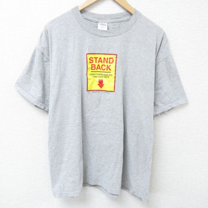 樂天商城 - 【中古】古着 半袖 ビンテージ ヴィンテージTシャツ メンズ 00年代 00s STAND 大きいサイズ 2L LL ビッグシルエット ゆったり ビッグサイズ オーバーサイズ クルーネック 丸首 グレー 霜降り XLサイズ 中古 | 春夏 夏物 夏服 ヴィンテージTシャツ メンズファッシ