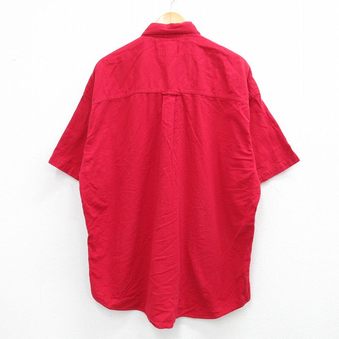 【中古】古着 ラルフローレン 90s 半袖シャツ メンズ XLサイズ 赤 ワンポイントロ...