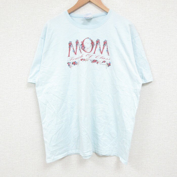 【中古】古着 ヘインズ Hanes 半袖 ビンテージ ヴィンテージTシャツ メンズ 00年代 00s MOM コットン クルーネック 丸首 水色 Lサイズ 中古 | 春夏 夏物 夏服 ヴィンテージTシャツ メンズファッション カットソー ティーシャツ ティシャツ メンズTシャツ 半袖Tシ 2OF