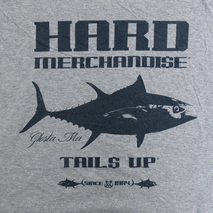 【中古】古着 フルーツオブザルーム 半袖Tシャツ メンズ 魚 大きいサイズ 2L LL ビッグシルエット ゆったり ビッグサイズ オーバーサイズ クルーネック 丸首 グレー 霜降り XLサイズ 中古 | 春夏 夏物 夏服 メンズファッション カットソー ティーシャツ ティシャ