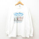 【中古】古着 長袖Tシャツ メンズ オースティン 企業広告 大きいサイズ 2L LL ビッグシルエット ゆったり ビッグサイズ オーバーサイズ コットン クルーネック 丸首 白 ホワイト XLサイズ 中古 | 春夏 春物 春服 秋冬 秋物 秋服 メンズファッション ロンT カット