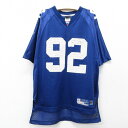【中古】古着 リーボック REEBOK 半袖 ビンテージ ヴィンテージ フットボールTシャツ キッズ ボーイズ 子供服 00年代 00s NFL マイケルストレイハン 92 メッシュ地 Vネック 紺他 ネイビー アメフト スーパーボウル | 春夏 春物 春服 秋冬 秋物 秋服 女の子 子ども