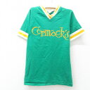 【中古】古着 半袖 ビンテージ ヴィンテージTシャツ キッズ ボーイズ 子供服 80年代 80s Cormacks 10 ラグラン Vネック 緑系 グリーン |...