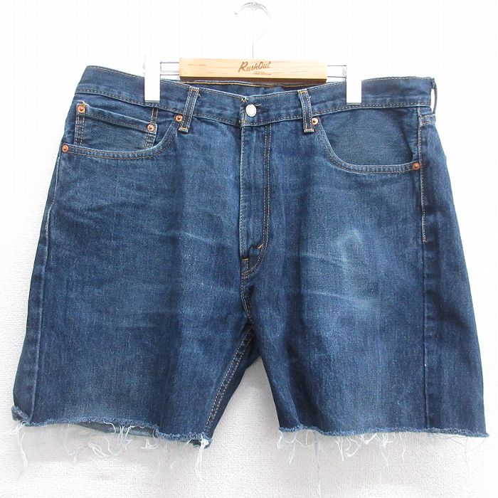 【中古】古着 リーバイス 505 デニム ショートパンツ メンズ W38 濃紺 ネイビー コットン Levis ハーフパンツ カジュアル アメカジ ストリート きれいめ ヴィンテージ【spe】