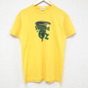【中古】古着 半袖Tシャツ メンズ オズの魔法使い クルーネック 丸首 黄 イエロー Mサイズ 中古 | 春夏 夏物 夏服 メンズファッション カットソー ティーシャツ ティシャツ メンズTシャツ 半袖Tシャツ 半袖ティーシャツ カジュアルTシャツ おしゃれ カジュアル