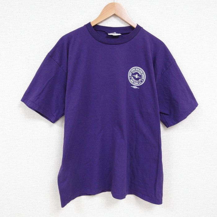 Rakuten - 【中古】古着 00s ヴィンテージTシャツ メンズ 紫 XLサイズ USA製 コットン クルーネック アメカジ ストリート カジュアル きれいめ レトロ オールド