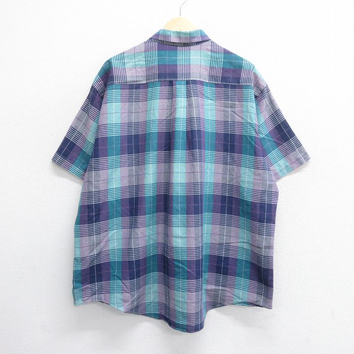 【中古】古着 タウンクラフト 90s 半袖シャツ メンズ ネイビー チェック XLサイズ アメカジ ヴィンテージ ストリート カジュアル きれいめ ヴィンテージ レトロ オールド rushout-10713869 古着屋RushOut サンプル画像3