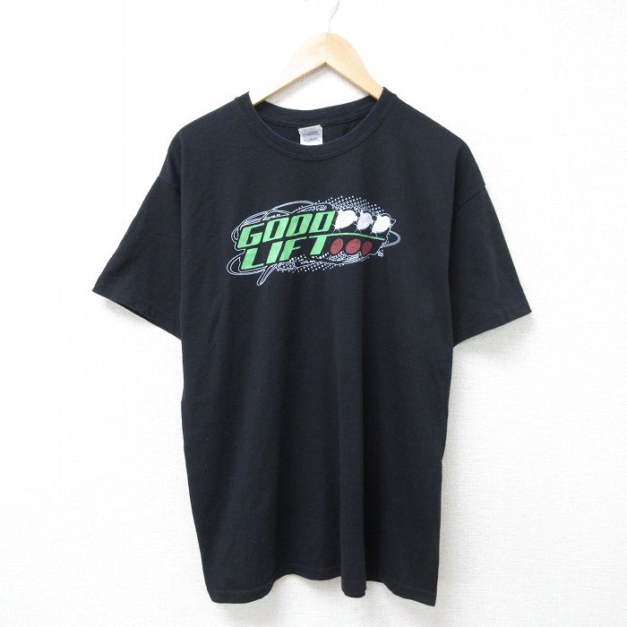 【中古】古着 00s ヴィンテージTシャツ メンズ XLサイズ 黒 クルーネック GOOD LIFE プリント アメカジ ストリート カジュアル きれいめ レトロ オールド 25jun14