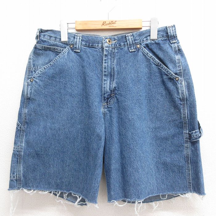 【中古】古着 リー Lee ショート ペインターパンツ ショーツ メンズ コットン 紺 ネイビー デニム W33 中古 ボトムス 短パン ショーパン | 春夏 春物 春服 夏物 夏服 半ズボン カジュアル メンズファッション ファッション おしゃれ