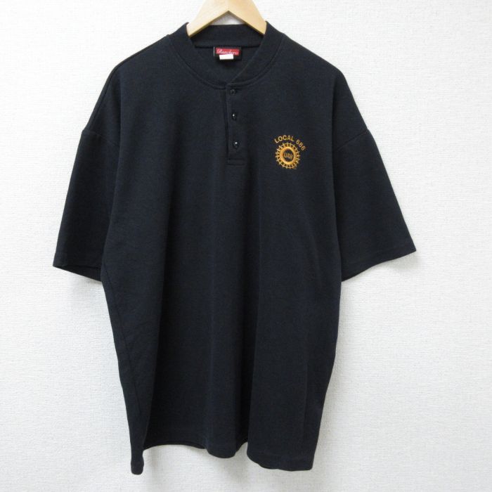 樂天商城 - 【中古】古着 半袖 ビンテージ ヴィンテージTシャツ メンズ 90年代 90s LOCAL 大きいサイズ 2L LL ビッグシルエット ゆったり ビッグサイズ オーバーサイズ ヘンリーネック USA製 アメリカ製 黒 ブラック XLサイズ 中古 | 春夏 夏物 夏服 ヴィンテージTシャツ メ