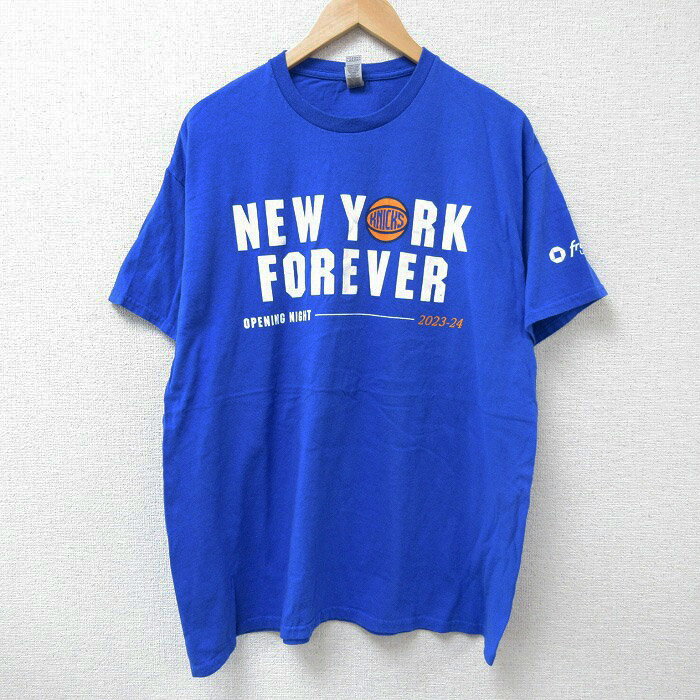 Rakuten - 【中古】古着 半袖Tシャツ メンズ XLサイズ 青 ブルー クルーネック コットン ニューヨーク アメカジ ストリート ヴィンテージ カジュアル きれいめ レトロ オールド 25jun18 5OF