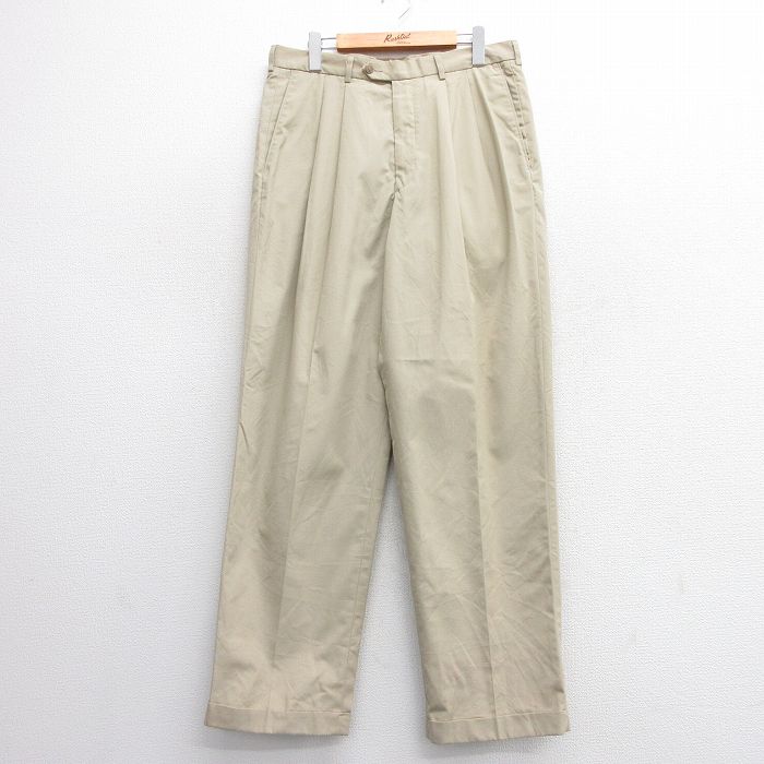 樂天商城 - 【中古】古着 スラックスパンツ メンズ claiborne ベージュ カーキ W33 中古 ボトムス ロング | 春夏 春物 春服 秋冬 秋物 秋服 長ズボン カジュアル メンズファッション ファッション おしゃれ