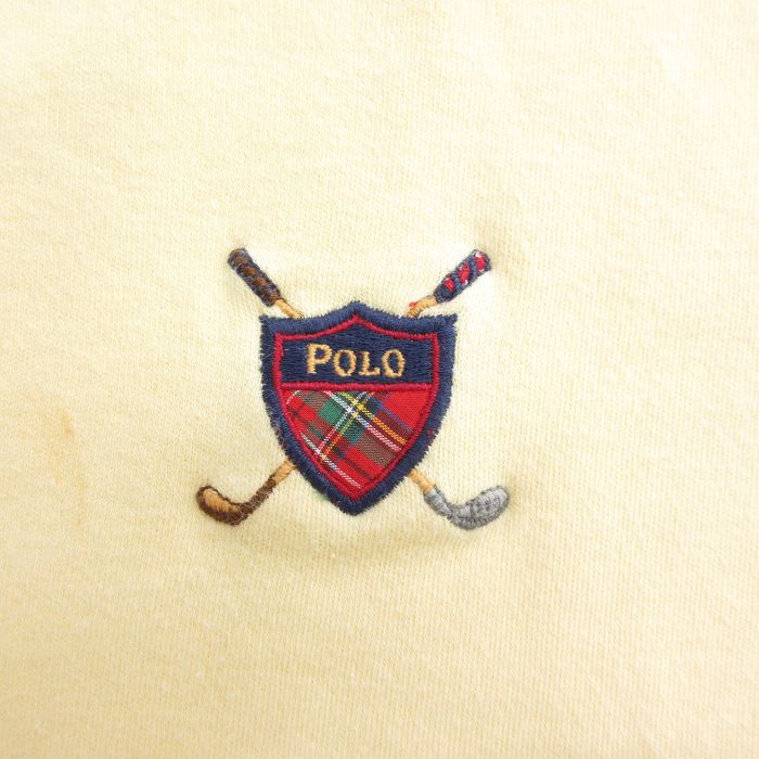【中古】古着 ラルフローレン 90s ポロシャツ メンズ 90年代 薄黄 Ralph Lauren 2L...