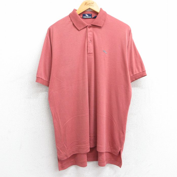 【中古】古着 90s ポロシャツ メンズ XLサイズ 茶色 ワンポイントロゴ ヴィンテー...