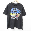 【中古】古着 半袖Tシャツ メンズ アニメ ニコロデン ヘイアーノルド コットン クルーネック 丸首 黒 ブラック XLサイズ 中古 | 春夏 夏物 夏服 メンズファッション カットソー ティーシャツ ティシャツ メンズTシャツ 半袖Tシャツ 半袖ティーシャツ カジュアルT