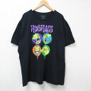 【中古】古着 半袖Tシャツ メンズ アニメ ニコロデン ラブラック 大きいサイズ 2L LL ビッグシルエット ゆったり ビッグサイズ オーバーサイズ コットン クルーネック 丸首 黒 ブラック 【spe】 XLサイズ 中古 | 春夏 夏物 夏服 メンズファッション カットソー テ