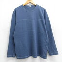 【中古】古着 オールドネイビー OLD NAVY 長袖 フットボールTシャツ メンズ 無為 コットン クルーネック 丸首 薄紺 ネイビー Lサイズ 中古 | 春夏 春物 春服 秋冬 秋物 秋服 メンズファッション ロンT カットソー ロンティー ロングT ロングTシャツ ロングティー