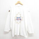 【中古】古着 長袖 ビンテージ ヴィンテージTシャツ アイスホッケー ジャージ メンズ 90年代 90s モルソンカナディアンビール 大きいサイズ 2L LL ビッグシルエット ゆったり ビッグサイズ オーバーサイズ メッシュ地 Vネック 白 ホワイト ユニフォーム ゲームシ(4)