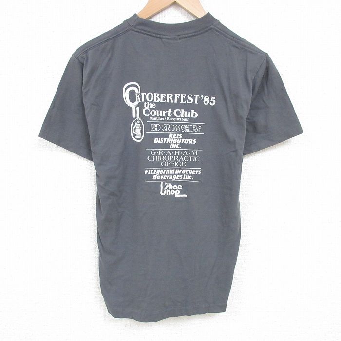 乐天商城 - 【中古】古着 80s ヴィンテージTシャツ メンズ Mサイズ USA製 グレー クルーネック 半袖 エクテロン アメカジ ストリート カジュアル きれいめ レトロ オールド 5OF