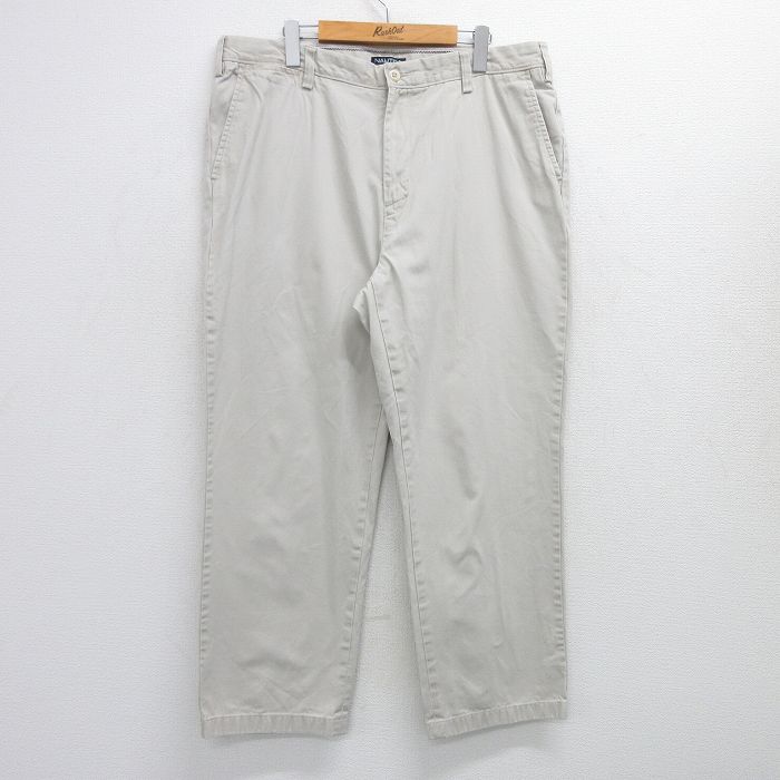 樂天商城 - 【中古】古着 ノーティカ NAUTICA ブランドパンツ メンズ コットン 薄ベージュ カーキ W38 中古 ボトムス ロング | 春夏 春物 春服 秋冬 秋物 秋服 長ズボン カジュアル メンズファッション ファッション おしゃれ