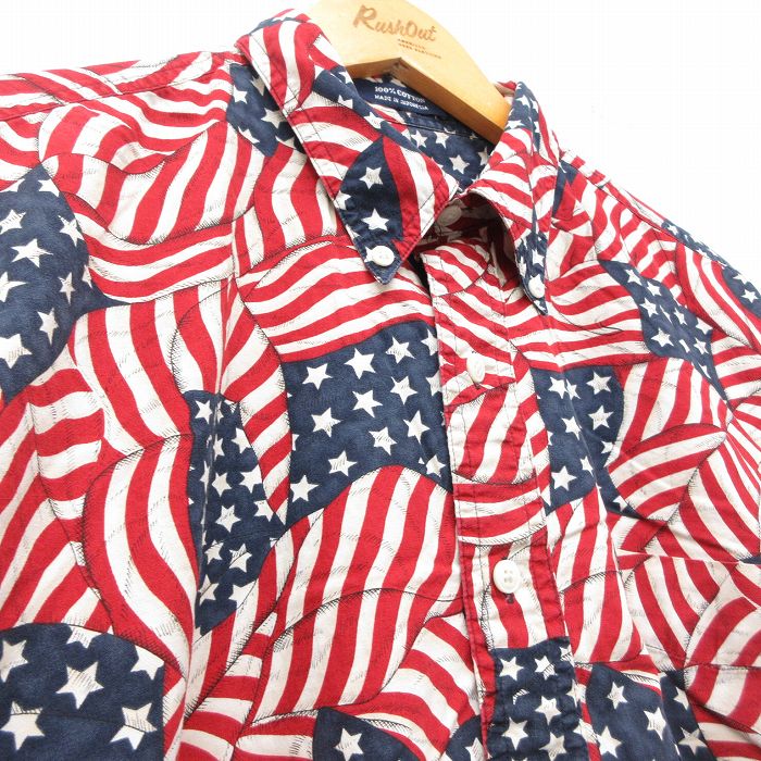 【中古】古着 ラルフローレン 90s チャップス 半袖シャツ メンズ 赤 レッド Ralph ...
