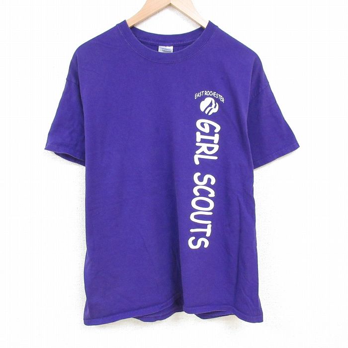 樂天商城 - 【中古】古着 半袖 ビンテージ ヴィンテージTシャツ メンズ 00年代 00s ガールスカウト コットン クルーネック 丸首 紫 パープル XLサイズ 中古 | 春夏 夏物 夏服 ヴィンテージTシャツ メンズファッション カットソー ティーシャツ ティシャツ メンズTシャツ 半袖