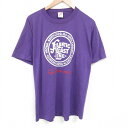 【中古】古着 ジャージーズ 半袖 ビンテージ ヴィンテージTシャツ メンズ 80年代 80s アトランティック 大きいサイズ 2L LL ビッグシルエット ゆったり ビッグサイズ オーバーサイズ クルーネック 丸首 USA製 アメリカ製 紫 パープル XLサイズ 中古 | 春夏 夏物