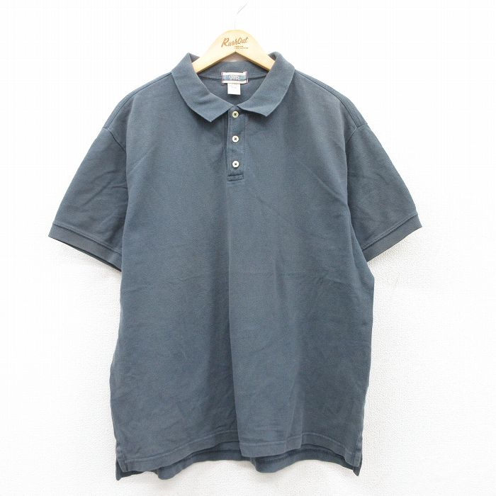 【中古】古着 ギャップ GAP 半袖 ブランド ポロシャツ メンズ 鹿の子 大きいサイズ 2L LL ビッグシルエット ゆったり ビッグサイズ オーバーサイズ グレー XLサイズ 中古 トップス | 春夏 春物 春服 夏物 夏服 カジュアルシャツ メンズファッション 半袖シャツ お 5OF