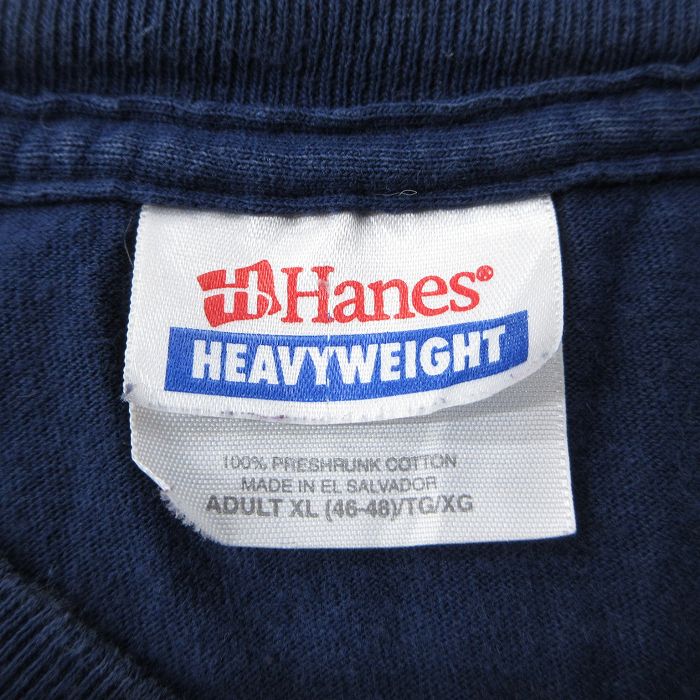 【中古】古着 ヘインズ Hanes 長袖 ビンテージ ヴィンテージTシャツ メンズ 00年代 00s ハードウェア LUMBER コットン クルーネック 丸首 紺 ネイビー XLサイズ 中古 | 春夏 春物 春服 秋冬 秋物 秋服 メンズファッション ロンT カットソー ロンティー ロングT ロ