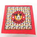 中古 バンダナ 80年代 80s ディズニー DISNEY ミッキー MICKEY MOUSE USA製 アメリカ製 赤 レッド